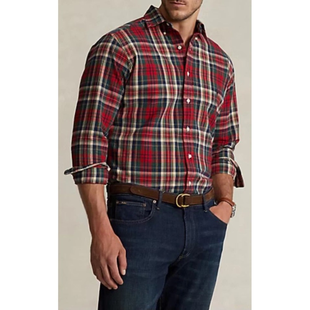 Polo Ralph Lauren Shirt Mens XL Red Plaid Button Down  Classic Fit Long‎ Sleeve